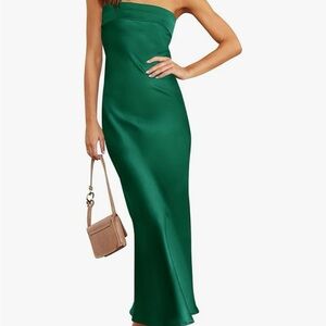 Chic Strapless Green Dress